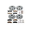 KOE5596 4-Wheel Set Front and Rear Brake Disc and Pad Kit, Plain Surface, 5 Lugs, Ceramic, Four Wheel Drive, For Models with Phenolic Piston Rear Calipers, Z17 OE Replacement Series
