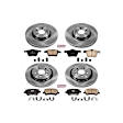 4-Wheel Set Power Stop&reg; KOE5614 Front and Rear OE Stock Replacement Low-Dust Ceramic Brake Pad and Rotor Kit
