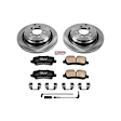 KOE5624 Rear Brake Disc and Pad Kit, Natural Finish, Plain Surface, 5 Lugs, 354 mm, Ceramic, Z17 OE Replacement