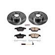 KOE5625 Rear Brake Disc and Pad Kit, Natural Finish, Plain Surface, 5 Lugs, 300 mm, Ceramic, OE Replacement
