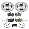 KOE5633 Rear Brake Disc and Pad Kit, Natural Finish, Cross-Drilled, 5 Lugs, 299 mm, Ceramic, Z17 OE Replacement
