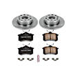 KOE5671 Rear Brake Disc and Pad Kit, Natural Finish, Plain Surface, 5 Lugs, 254.7 mm, Ceramic, Z17 OE Replacement