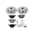 KOE5711 Rear Brake Disc and Pad Kit, Natural Finish, Plain Surface, 5 Lugs, 324 mm, Ceramic, Z17 OE Replacement