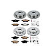2003 Mini Cooper - Front and Rear Brake Disc and Pad Kit, Natural Finish, Plain Surface, 4 Lugs, 258.7 mm, Ceramic, Z17 OE Replacement