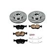 KOE572 Front Brake Disc and Pad Kit, Plain Surface 5 Lugs 280 mm Ceramic OE Replacement