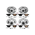 4-Wheel Set Power Stop&reg; KOE5741 Front and Rear OE Stock Replacement Low-Dust Ceramic Brake Pad and Rotor Kit