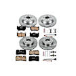 4-Wheel Set Power Stop&reg; KOE5745 Front and Rear OE Stock Replacement Low-Dust Ceramic Brake Pad and Rotor Kit