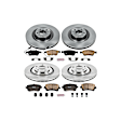 4-Wheel Set Power Stop&reg; KOE5746 Front and Rear OE Stock Replacement Low-Dust Ceramic Brake Pad and Rotor Kit