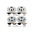 4-Wheel Set Power Stop&reg; KOE5768 Front and Rear OE Stock Replacement Low-Dust Ceramic Brake Pad and Rotor Kit