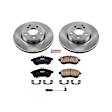 KOE5790 Front Brake Disc and Pad Kit, Natural Finish, Plain Surface, 5 Lugs, 295 mm, Ceramic, Z17 OE Replacement