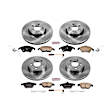 2017 Mercedes Benz E400 - Front and Rear Brake Disc and Pad Kit, Natural Finish, Plain Surface, 5 Lugs, 300 mm, Ceramic, 3.0L 6Cyl, Z17 OE Replacement