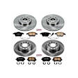 2007 Volkswagen Eos - Front and Rear Brake Disc and Pad Kit, Natural Finish, Plain Surface, 5 Lugs, 282 mm, Ceramic, 3.2L 6Cyl, Z17 OE Replacement