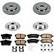 KOE5816 4-Wheel Set Front and Rear Brake Disc and Pad Kit, 5 Lugs, Ceramic, Z17 OE Replacement