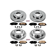 4-Wheel Set Power Stop&reg; KOE5831 Front and Rear OE Stock Replacement Low-Dust Ceramic Brake Pad and Rotor Kit