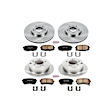 2010 Kia Forte Koup - Front and Rear Brake Disc and Pad Kit, Natural Finish, Plain Surface, 5 Lugs, 262 mm, Ceramic, 2.4L 4Cyl, Z17 OE Replacement