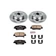 KOE5847 Rear Brake Disc and Pad Kit, Natural Finish, Plain Surface, 5 Lugs, 314 mm, Ceramic, Z17 OE Replacement