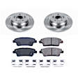 KOE5848 Rear Brake Disc and Pad Kit, Natural Finish, Plain Surface, 5 Lugs, 314 mm, Ceramic, Z17 OE Replacement