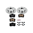 KOE585 Rear Brake Disc and Pad Kit, Natural Finish, Plain Surface, 5 Lugs, 244 mm, Ceramic, Z17 OE Replacement