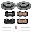 KOE5861 Rear Brake Disc and Pad Kit, Natural Finish, Plain Surface, 5 Lugs, 350 mm, Ceramic, Z17 OE Replacement