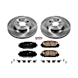KOE5863 Front Brake Disc and Pad Kit, Natural Finish, Plain Surface, 4 Lugs, 255 mm, Ceramic, OE Replacement