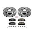 KOE5870 Front Brake Disc and Pad Kit, Natural Finish, Plain Surface, 5 Lugs, 255 mm, Ceramic, OE Replacement