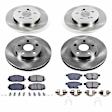 KOE5871 4-Wheel Set Front and Rear Brake Disc and Pad Kit, 5 Lugs, Ceramic, Z17 OE Replacement