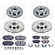 2014 Mazda CX-9 - Front and Rear Brake Disc and Pad Kit, Natural Finish, Plain Surface, 5 Lugs, 320 mm, Ceramic, 3.7L 6Cyl, OE Replacement