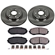KOE5886 Front Brake Disc and Pad Kit, Natural Finish, Plain Surface, 5 Lugs, 294.6 mm, Ceramic, Z17 OE Replacement
