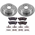 KOE5897 Rear Brake Disc and Pad Kit, Natural Finish, Plain Surface, 4 Lugs, 257 mm, Ceramic, Z17 OE Replacement