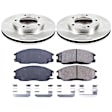 KOE5899 Front Brake Disc and Pad Kit, Natural Finish, Plain Surface, 5 Lugs, 300 mm, Ceramic, Z17 OE Replacement