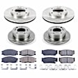 4-Wheel Set Power Stop&reg; KOE5900 Front and Rear OE Stock Replacement Low-Dust Ceramic Brake Pad and Rotor Kit