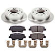KOE5916 Rear Brake Disc and Pad Kit, Natural Finish, Plain Surface, 5 Lugs, 262 mm, Ceramic, OE Replacement