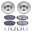 KOE5918 Front Brake Disc and Pad Kit, Natural Finish, Plain Surface, 5 Lugs, 321 mm, Ceramic, Z17 OE Replacement