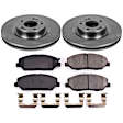 KOE5921 Front Brake Disc and Pad Kit, Natural Finish, Plain Surface, 5 Lugs, 320 mm, Ceramic, Z17 OE Replacement
