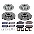 KOE5922 Front and Rear Brake Disc and Pad Kit, Natural Finish, Plain Surface, 5 Lugs, 314 mm, Ceramic, Z17 OE Replacement