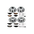 4-Wheel Set Power Stop&reg; KOE592 Front and Rear OE Stock Replacement Low-Dust Ceramic Brake Pad and Rotor Kit