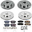 4-Wheel Set Power Stop&reg; KOE5935 Front and Rear OE Stock Replacement Low-Dust Ceramic Brake Pad and Rotor Kit