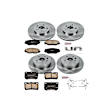 4-Wheel Set Power Stop&reg; KOE5937 Front and Rear OE Stock Replacement Low-Dust Ceramic Brake Pad and Rotor Kit