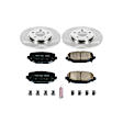 KOE5961 Rear Brake Disc and Pad Kit, Natural Finish, Plain Surface, 5 Lugs, 328 mm, Ceramic, OE Replacement