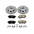 KOE5969 Front Brake Disc and Pad Kit, Plain Surface 4 Lugs 258 mm Ceramic OE Replacement