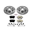 KOE6001 Rear Brake Disc and Pad Kit, Natural Finish, Plain Surface, 5 Lugs, 330 mm, Ceramic, Z17 OE Replacement