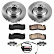 KOE6004 Front Brake Disc and Pad Kit, Natural Finish, Plain Surface, 5 Lugs, 338 mm, Ceramic, Z17 OE Replacement