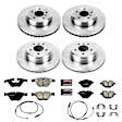 4-Wheel Set Power Stop&reg; KOE6023 Front and Rear OE Stock Replacement Low-Dust Ceramic Brake Pad and Rotor Kit