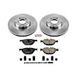 KOE6026 Front Brake Disc and Pad Kit, Natural Finish, Plain Surface, 5 Lugs, 347.9 mm, Ceramic, Z17 OE Replacement