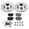 KOE6037 Rear Brake Disc and Pad Kit, Natural Finish, Plain Surface, 5 Lugs, 344.9 mm, Ceramic, Z17 OE Replacement