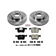 KOE6038 Front Brake Disc and Pad Kit, Natural Finish, Plain Surface, 5 Lugs, 328 mm, Ceramic, Z17 OE Replacement
