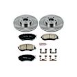 KOE6082 Front Brake Disc and Pad Kit, Natural Finish, Plain Surface, 5 Lugs, 292 mm, Ceramic, OE Replacement