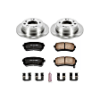 KOE6093 Rear Brake Disc and Pad Kit, Natural Finish, Plain Surface, 5 Lugs, 262 mm, Ceramic, OE Replacement