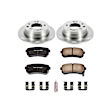 KOE6093 Rear Brake Disc and Pad Kit, Natural Finish, Plain Surface, 5 Lugs, 262 mm, Ceramic, OE Replacement