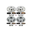 4-Wheel Set Power Stop&reg; KOE6110 Front and Rear OE Stock Replacement Low-Dust Ceramic Brake Pad and Rotor Kit